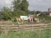 The end of Moor lane where the car broke through the fence onto the railway line